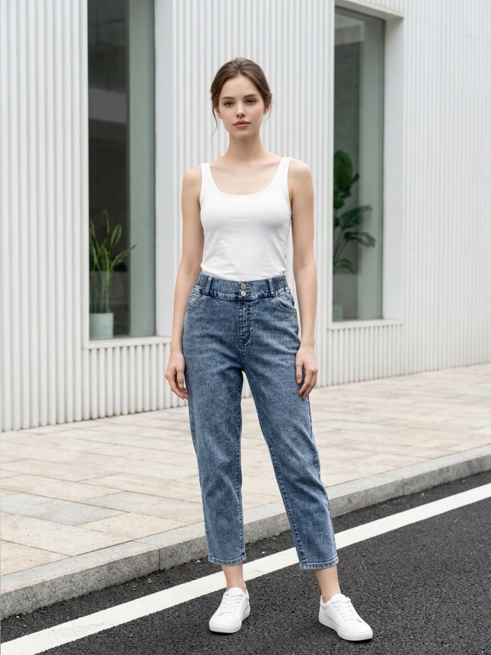 NWT G by Giuliana The Straight Pull-On Stretch Denim Jeans Light Wash Size 0